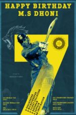 MS Dhoni Happy Birthday Poster - Captain Cool Wall Art