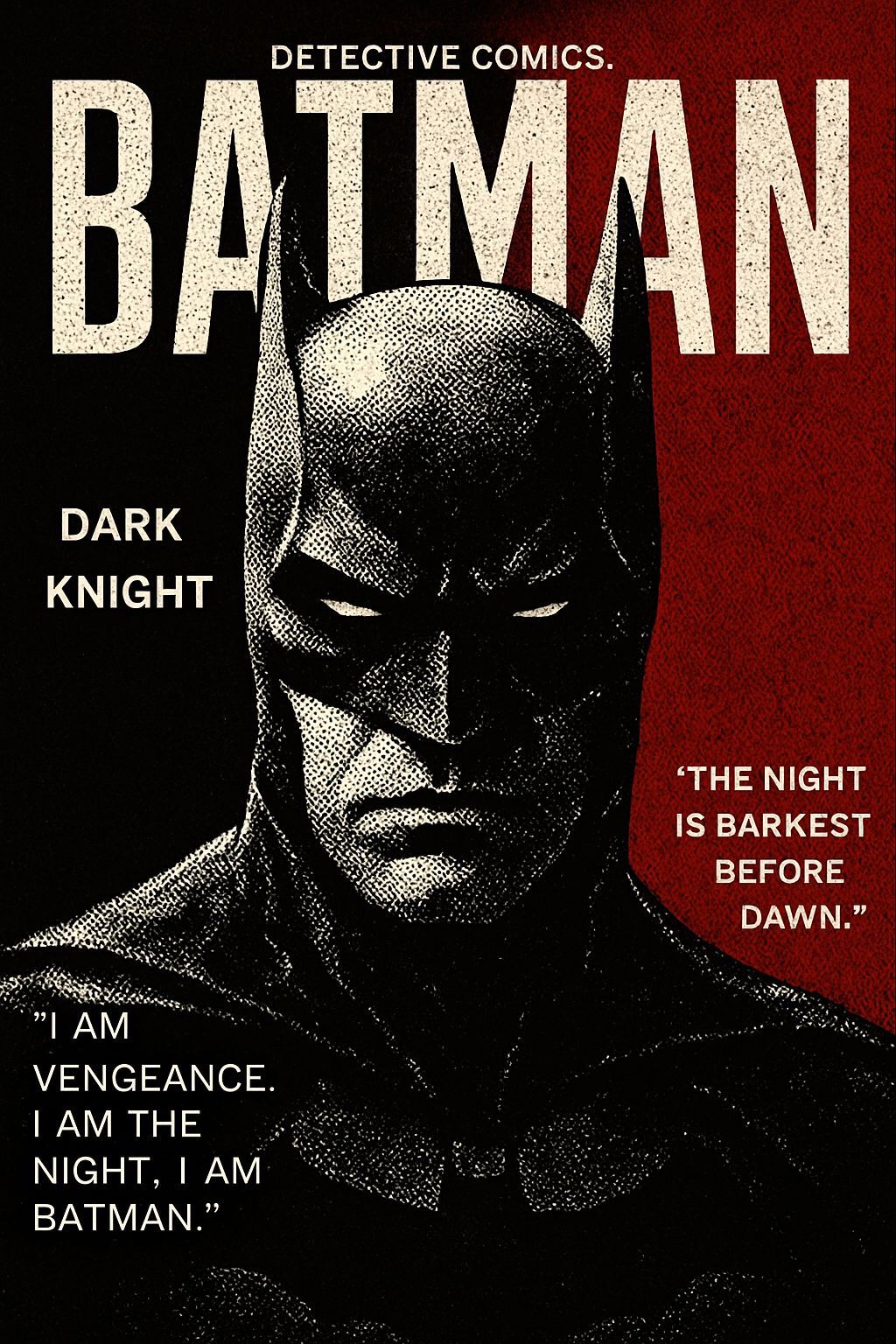 Batman img Dark Knight Vintage Art Poster | The Vengeance of Batman - Image 1