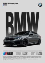 BMW M5 Competition Specs Poster Power, Top Speed & 0−100 km/h