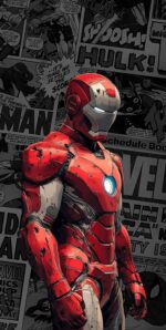 Iron Man Suit Art Poster - Distressed Comic Book Style Artwork